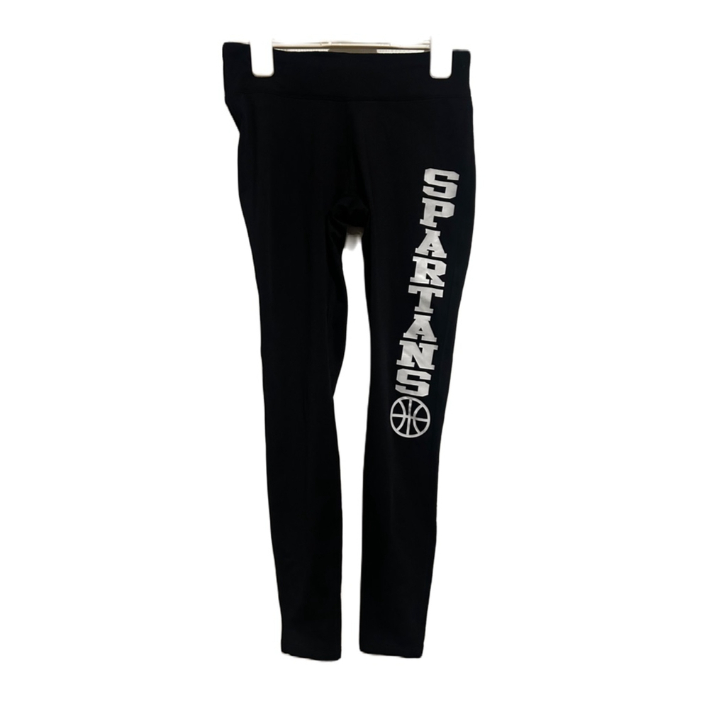 “Spartans Basketball” Graphics’ Girl’s Black Leggings Sz. Large - Picture 3 of 6